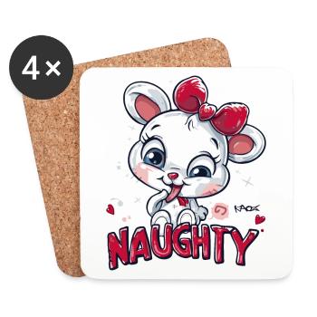 Coquine et mignonne - Dessous de verre (lot de 4) - blanc - Devant