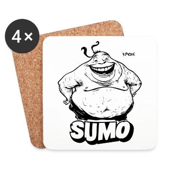 Big, thick sumo - Coasters (set of 4) - white - Front