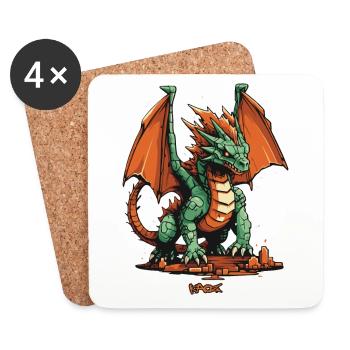 Toy Dragon - Coasters (set of 4) - white - Front