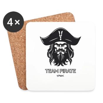 Équipe Pirate - Dessous de verre (lot de 4) - blanc - Devant