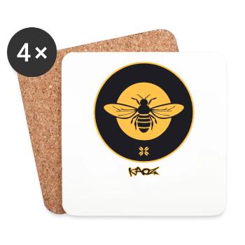 Bee Emblem - Coasters (set of 4) - white - Front