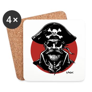 Cool Pirate - Dessous de verre (lot de 4) - blanc - Devant