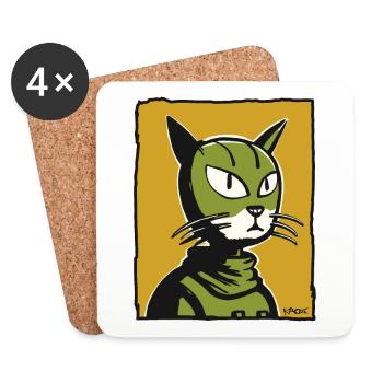 Un chat unique pour vous - Dessous de verre (lot de 4) - blanc - Devant