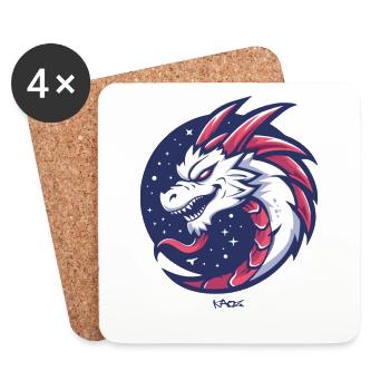 Asiatique Chinois Japonais Dragon - Dessous de verre (lot de 4) - blanc - Devant