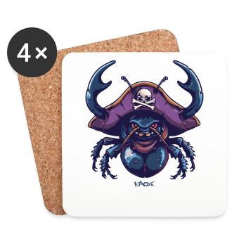 The amazing dung pirate - Coasters (set of 4) - white - Front