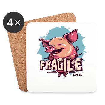 Ein zerbrechliches Schwein - Untersetzer (4er-Set) - Weiß - Vorne