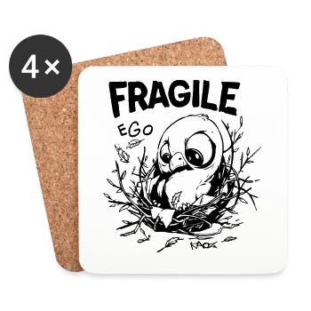 Fragiles Ego: Nest, Warmes Küken - Untersetzer (4er-Set) - Weiß - Vorne