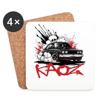 Retro Muscle Sport Car JDM Pirate Tuning - Coasters (set of 4) - white - Front