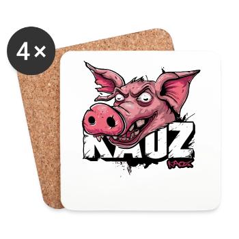 Scary Pig - Coasters (set of 4) - white - Front
