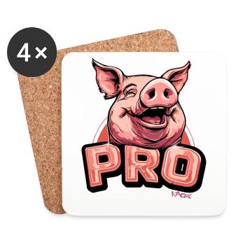 Porc Profi Pro Truie - Dessous de verre (lot de 4) - blanc - Devant