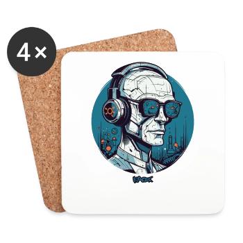 Les gens de la musique cyborg bionique - Dessous de verre (lot de 4) - blanc - Devant