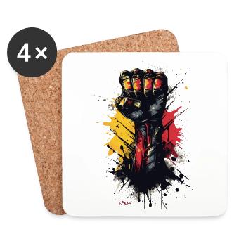 Germany raises its fist for tolerance - Coasters (set of 4) - white - Front