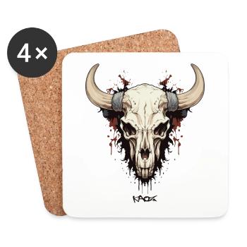 The skull of a cow bull - Coasters (set of 4) - white - Front
