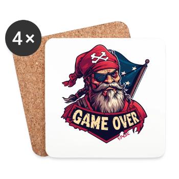Gaming Game Over Gamer Pirate - Coasters (set of 4) - white - Front