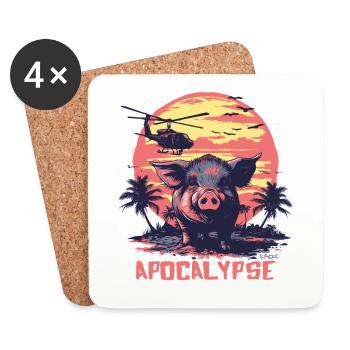 Apocalypse Pig - Coasters (set of 4) - white - Front