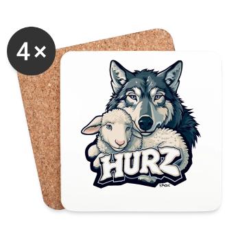 Hurz, the Wolf the Lamb - Coasters (set of 4) - white - Front