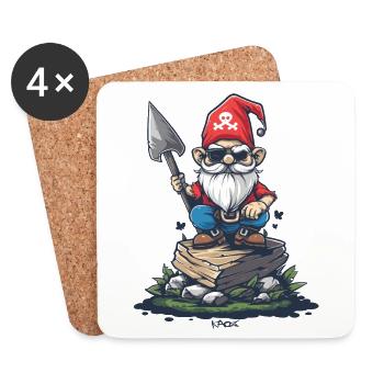 King of the Garden Gnome Pirates - Coasters (set of 4) - white - Front
