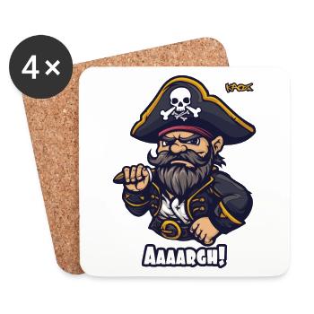 Aïe ! Capitaine Pirate - Dessous de verre (lot de 4) - blanc - Devant
