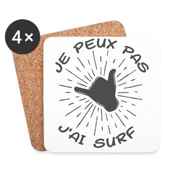 Je Peux Pas J'ai Surf - Dessous de verre (lot de 4) - blanc - Devant