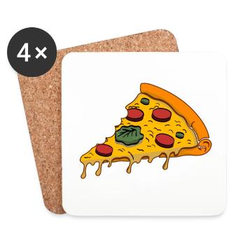 Ich kann keine Pizza essen - Untersetzer (4er-Set) - Weiß - Vorne