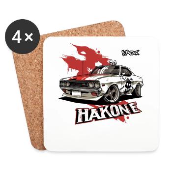Japan Hakone Anime JDM Sports Car - Coasters (set of 4) - white - Front