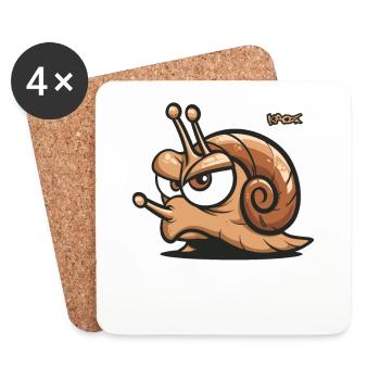 Ein genervte Schnecke - Untersetzer (4er-Set) - Weiß - Vorne