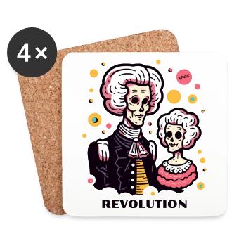 Marie Antoinette und die Französische Revolution - Untersetzer (4er-Set) - Weiß - Vorne