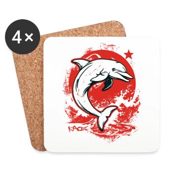 Parody with Star Dolphin Buddy - Coasters (set of 4) - white - Front