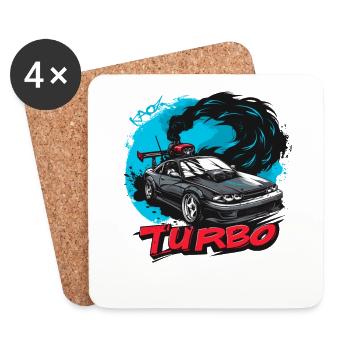 Voiture de sport japonaise : JDM Turbo Tuning - Dessous de verre (lot de 4) - blanc - Devant