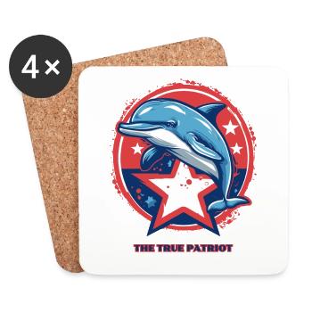 Parody: Flip the dolphin is the true patriot - Coasters (set of 4) - white - Front