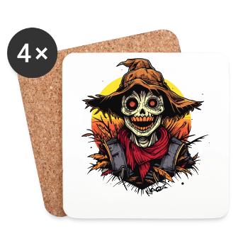 Cartoon Book: Scarecrow - Coasters (set of 4) - white - Front