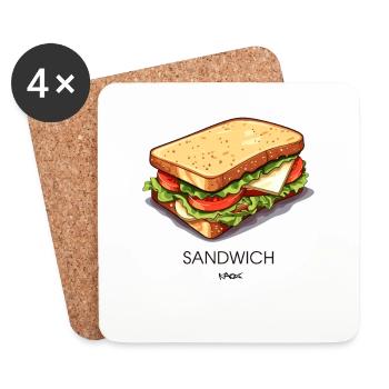 A simple sandwich - Coasters (set of 4) - white - Front