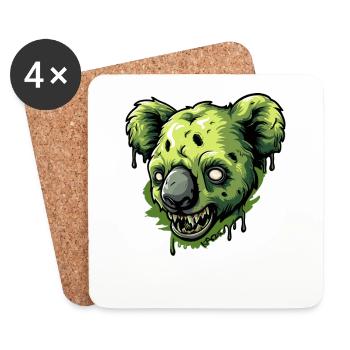Zombie Koala - Dessous de verre (lot de 4) - blanc - Devant
