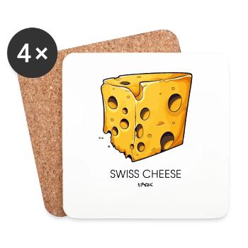 Piece of Swiss cheese - Coasters (set of 4) - white - Front