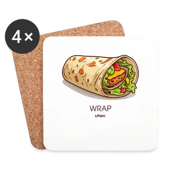 Food Wrap Falaffel Salade Sac à viande - Dessous de verre (lot de 4) - blanc - Devant