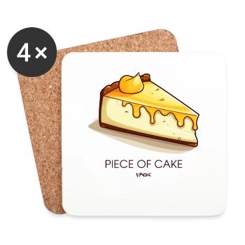 Ein Stück Zitronen-Käsekuchen Kuchen - Untersetzer (4er-Set) - Weiß - Vorne