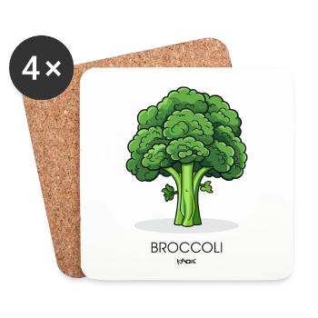 Brocoli facile - Dessous de verre (lot de 4) - blanc - Devant