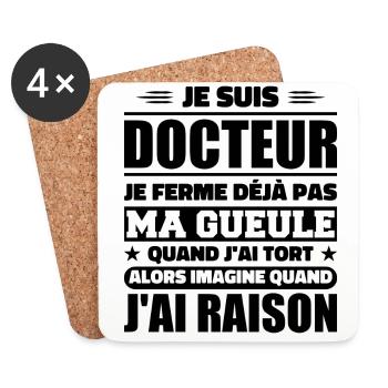I'm Doctor and I'm Right - Humour Doctor - Coasters (set of 4) - white - Front