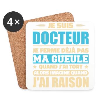 I'm Doctor and I'm Right - Humour Doctor - Coasters (set of 4) - white - Front