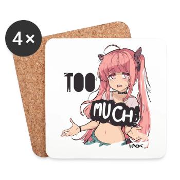 Est-ce trop ? Fille d’anime qui rit - Dessous de verre (lot de 4) - blanc - Devant