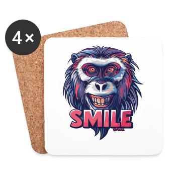 Smile, monkey, smile - Coasters (set of 4) - white - Front