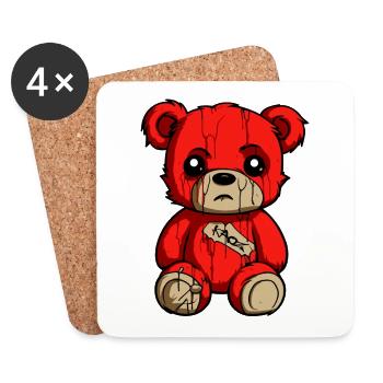 A slightly sad bear plush toy - Coasters (set of 4) - white - Front