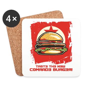 Goûtez au nouveau burger camarade : le fast-food - Dessous de verre (lot de 4) - blanc - Devant
