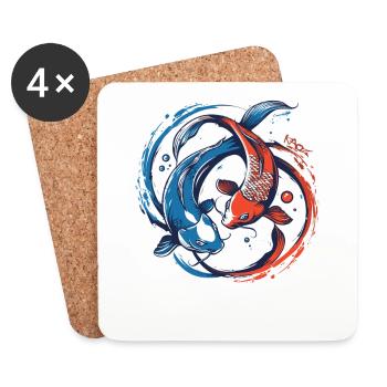 Le yin et le yang du poisson-chat - Dessous de verre (lot de 4) - blanc - Devant
