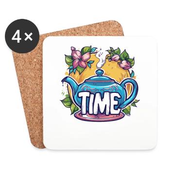 Diese Teekanne sagt, es ist Teezeit - Untersetzer (4er-Set) - Weiß - Vorne