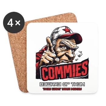 Parodie : Les commies sarcastiques veulent juste votre argent - Dessous de verre (lot de 4) - blanc - Devant