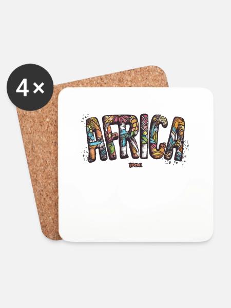 Afrika - Untersetzer (4er-Set) - Weiß