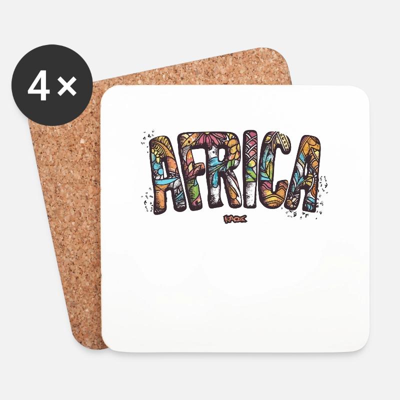 Afrika - Untersetzer (4er-Set) - Weiß