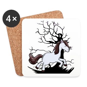 Wild Horse Pony Horses Child Children - Coasters (set of 4) - white - Front