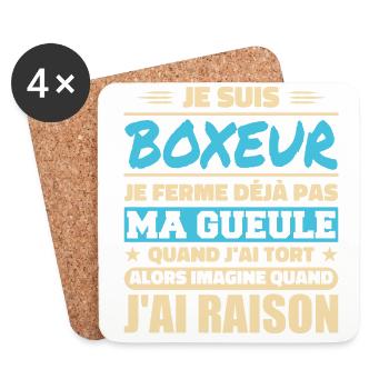 I'm Boxer Humor Boxing Boxer Gift - Coasters (set of 4) - white - Front